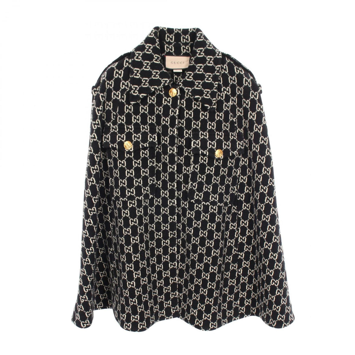 Gucci Poncho GG Jacquard Cape Wool