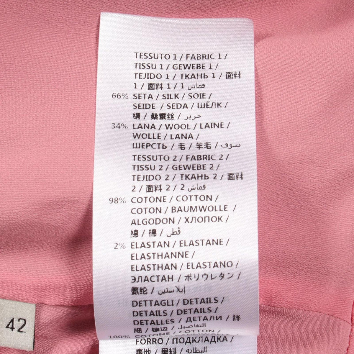 Gucci Dress Interlocking G Pearl Button Velour Lace Silk Wool — view 4