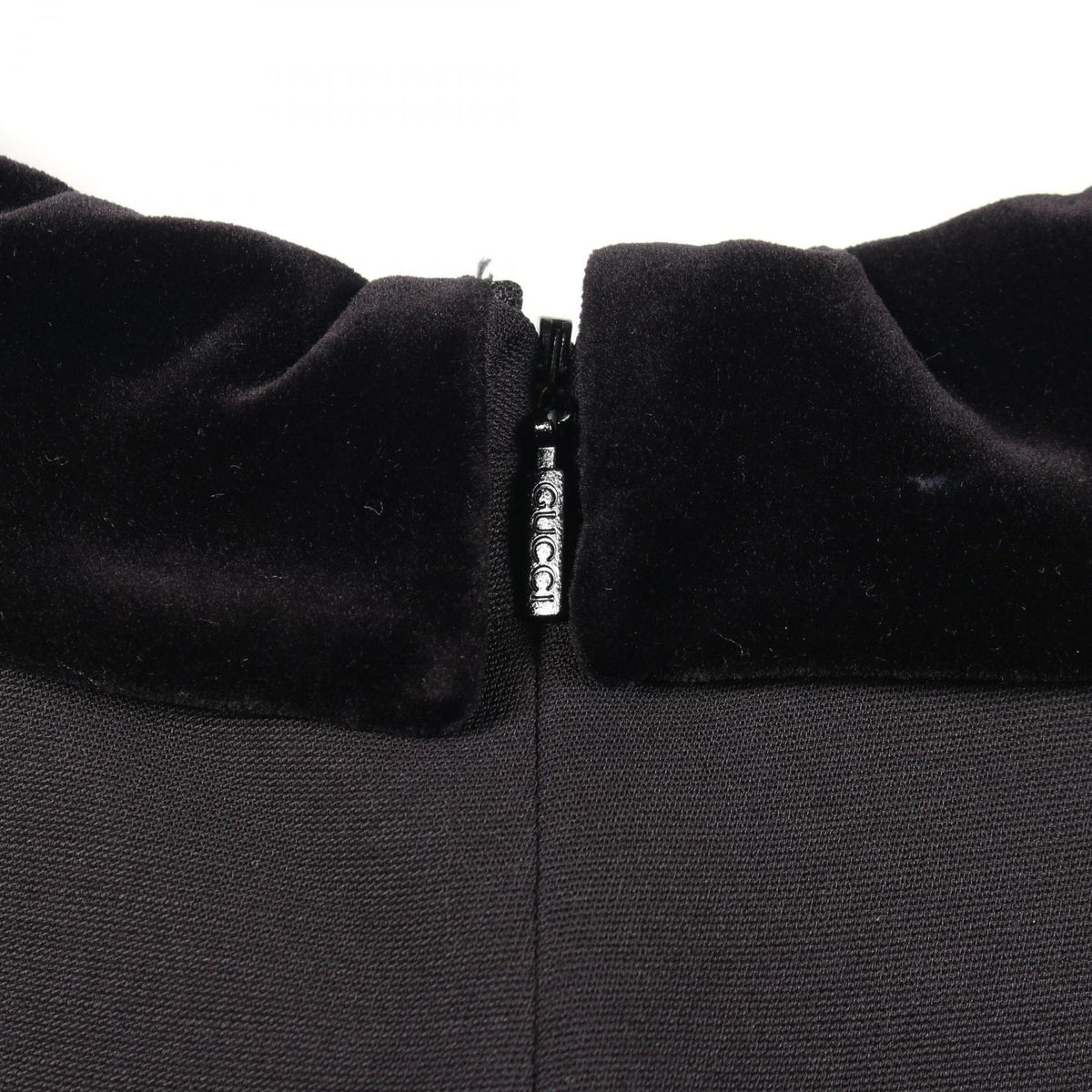 Gucci Dress Interlocking G Pearl Button Velour Lace Silk Wool — view 7