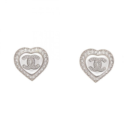 Chanel Earrings Heart CC Logo
