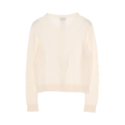 Chanel Cardigan CC Logo Button White Cashmere — view 2