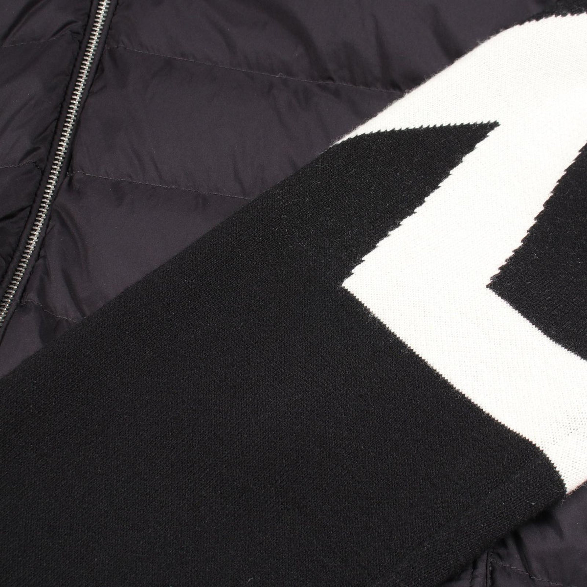 Moncler Down Jacket Hooded Contrast Hoodie Wool Nylon Knit — view 7