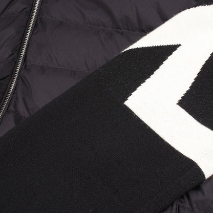 Moncler Down Jacket Hooded Contrast Hoodie Wool Nylon Knit — view 7