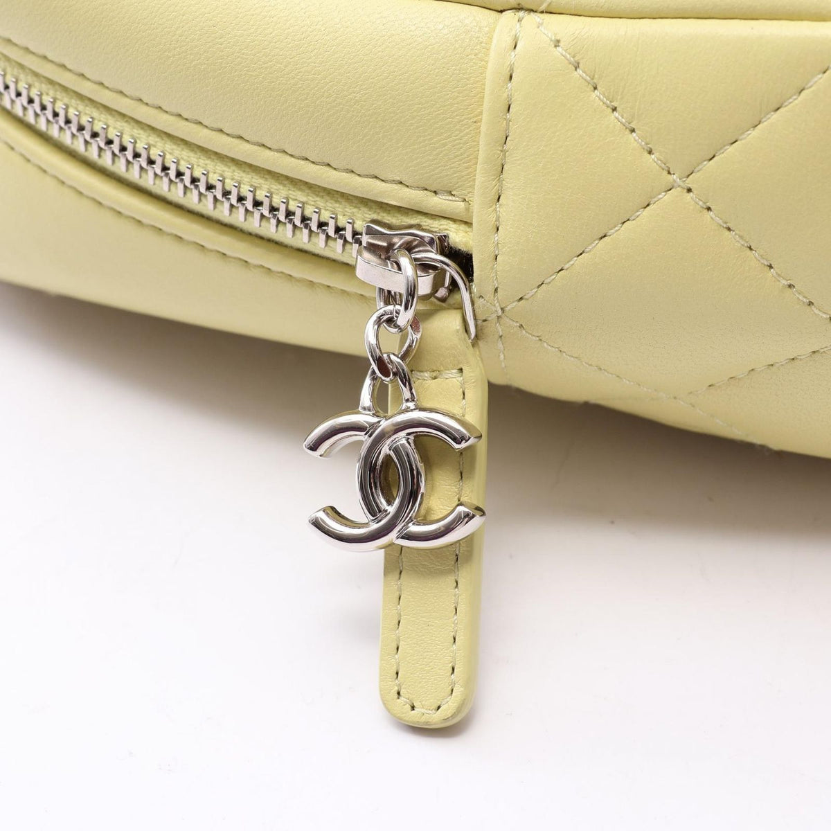 Chanel Backpack Quilted Light Yellow Lambskin Mini Chain — view 8