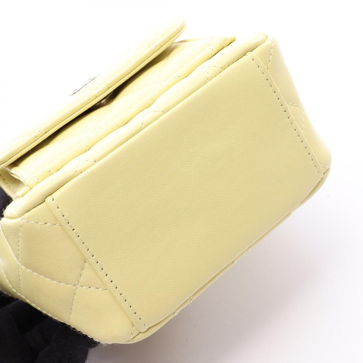 Chanel Backpack Quilted Light Yellow Lambskin Mini Chain — view 6
