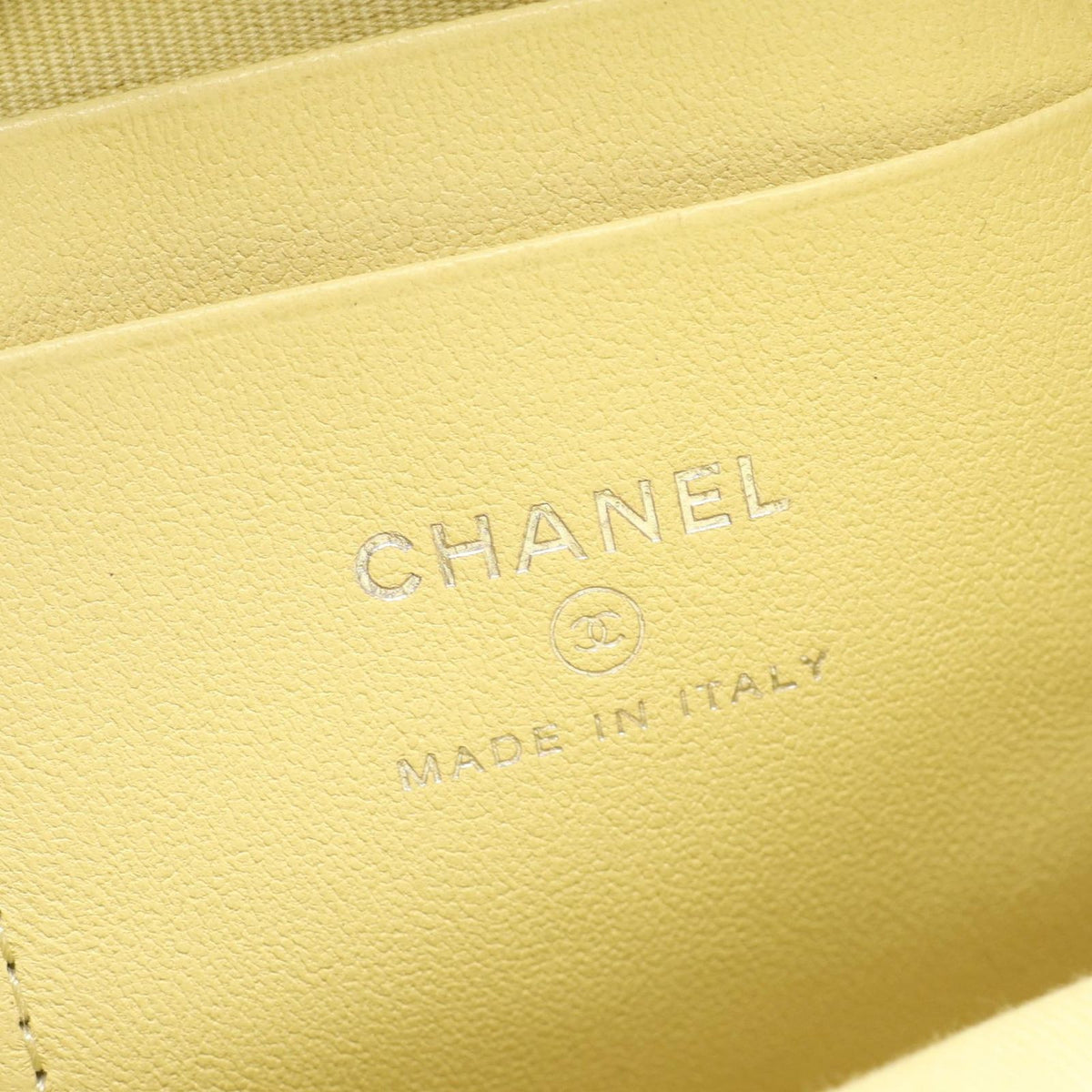 Chanel Backpack Quilted Light Yellow Lambskin Mini Chain — view 4