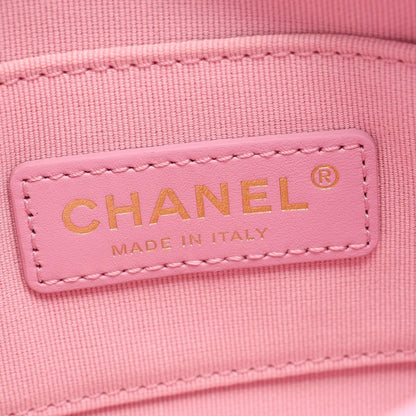Chanel Shoulder Bag Quilted Pink Lambskin Small Flap Chain — view 4