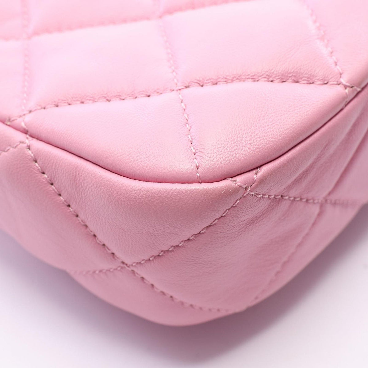 Chanel Shoulder Bag Quilted Pink Lambskin Small Flap Chain — view 7
