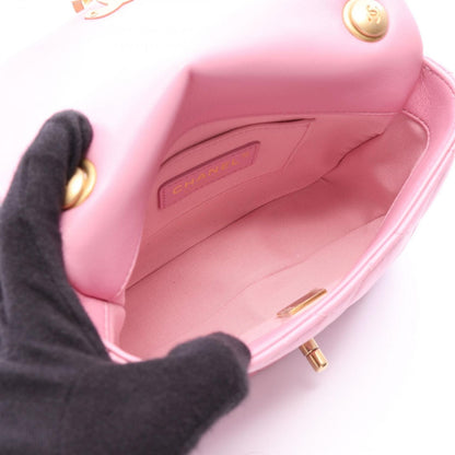 Chanel Shoulder Bag Quilted Pink Lambskin Small Flap Chain — view 3