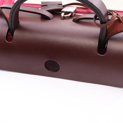 Hermes Handbag Herbag Zip PM 2-Way Rose Shocking Rouge Ash Canvas Leather — view 8