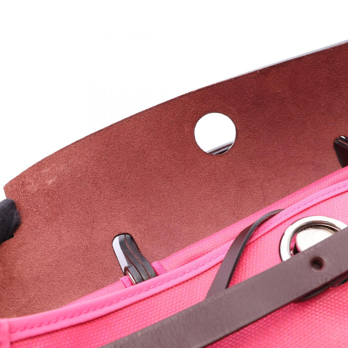 Hermes Handbag Herbag Zip PM 2-Way Rose Shocking Rouge Ash Canvas Leather — view 7