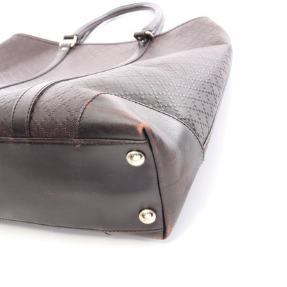 Gucci Tote Bag Diamante Dark Brown Leather — view 8