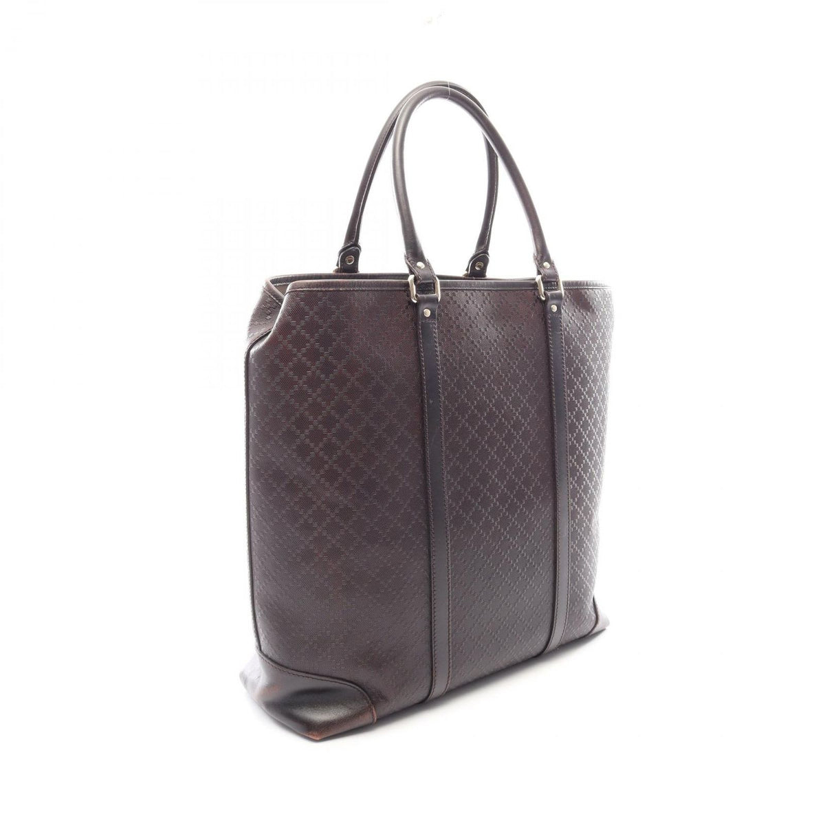 Gucci Tote Bag Diamante Dark Brown Leather — view 2