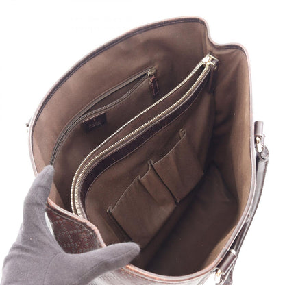 Gucci Tote Bag Diamante Dark Brown Leather — view 3
