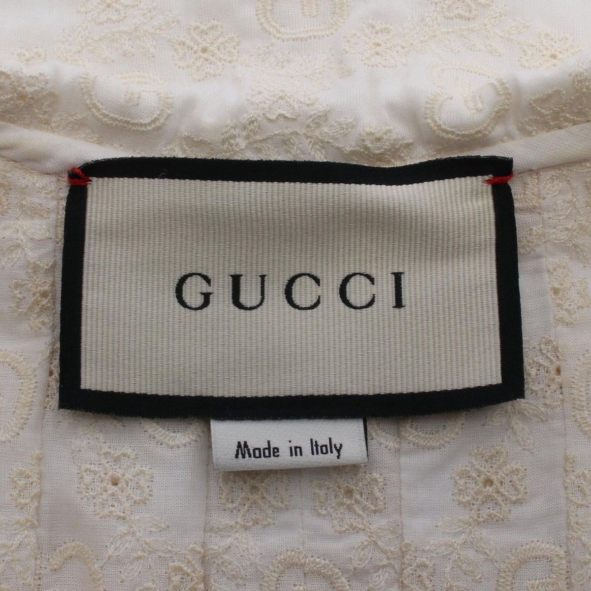 Gucci Blouse GG Flower Embroidery Short Sleeve Cotton Lace — view 3