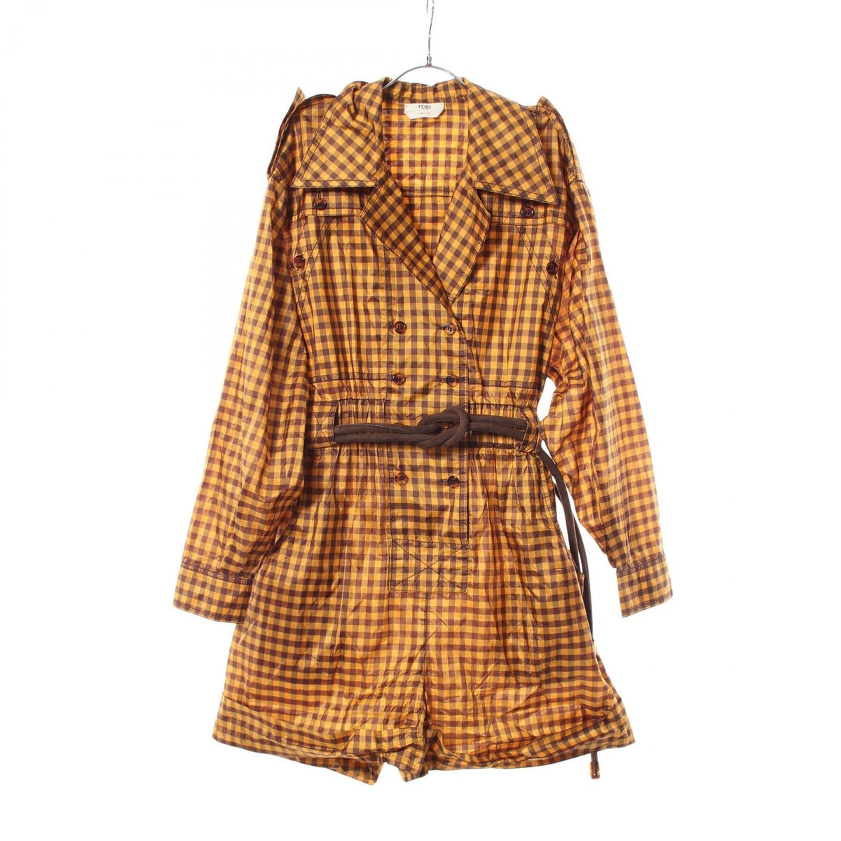 Fendi Jumpsuit Gingham Check Silk