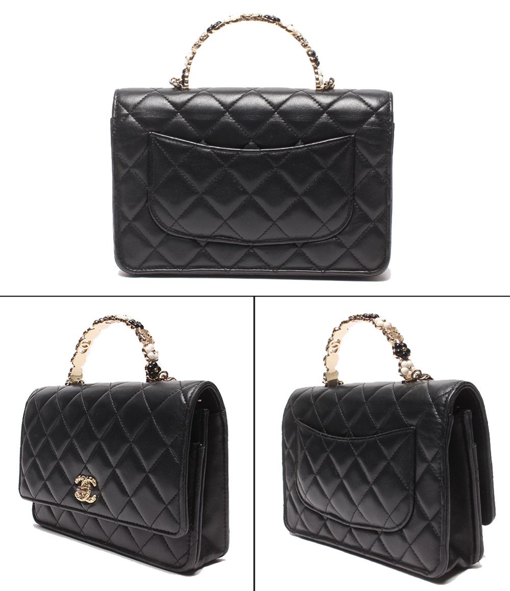 Chanel Chain Wallet Shoulder Bag Crossbody Gold Quilted Single Flap Lambskin — view 2
