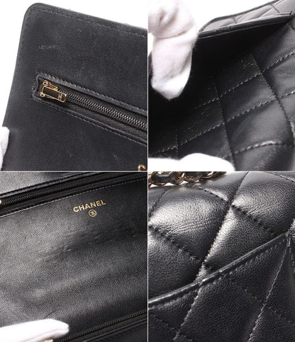 Chanel Chain Wallet Shoulder Bag Crossbody Gold Quilted Single Flap Lambskin — view 8