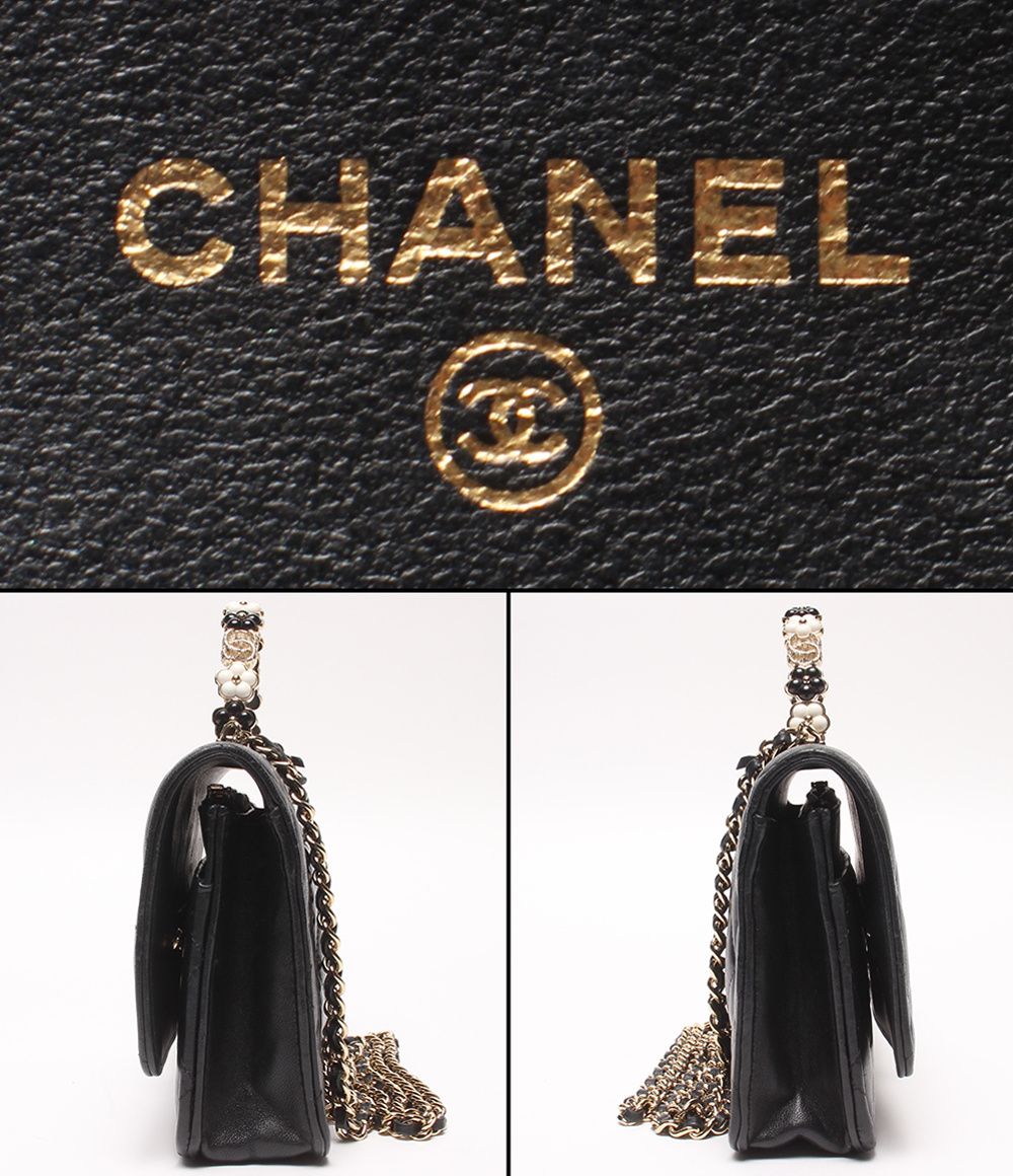 Chanel Chain Wallet Shoulder Bag Crossbody Gold Quilted Single Flap Lambskin — view 4