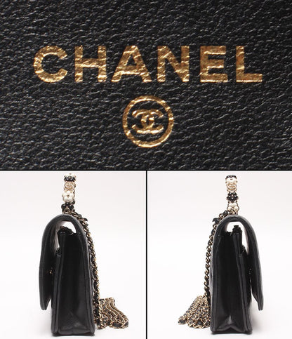 Chanel Chain Wallet Shoulder Bag Crossbody Gold Quilted Single Flap Lambskin — view 4