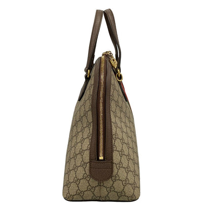 Gucci Handbag Ophidia Beige Dark Brown Leather — view 2