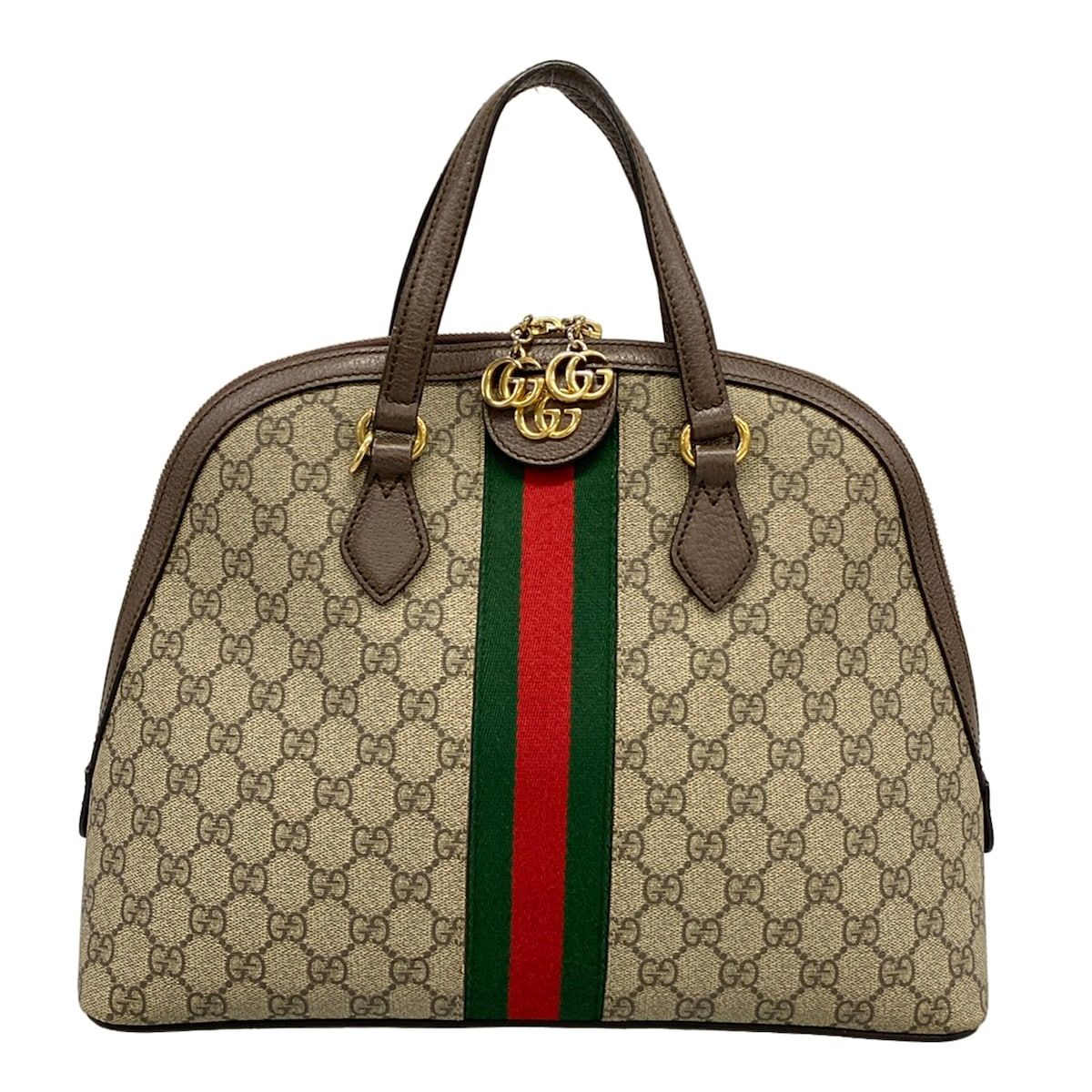 Gucci Handbag Ophidia Beige Dark Brown Leather