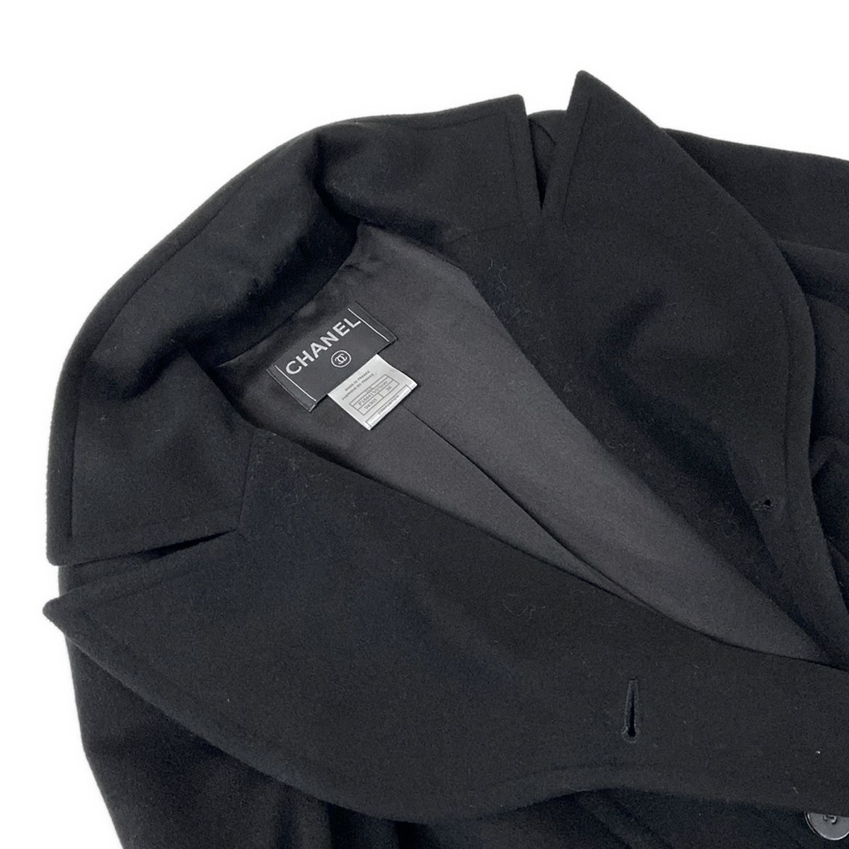 Chanel Coat M Black Cashmere — view 7