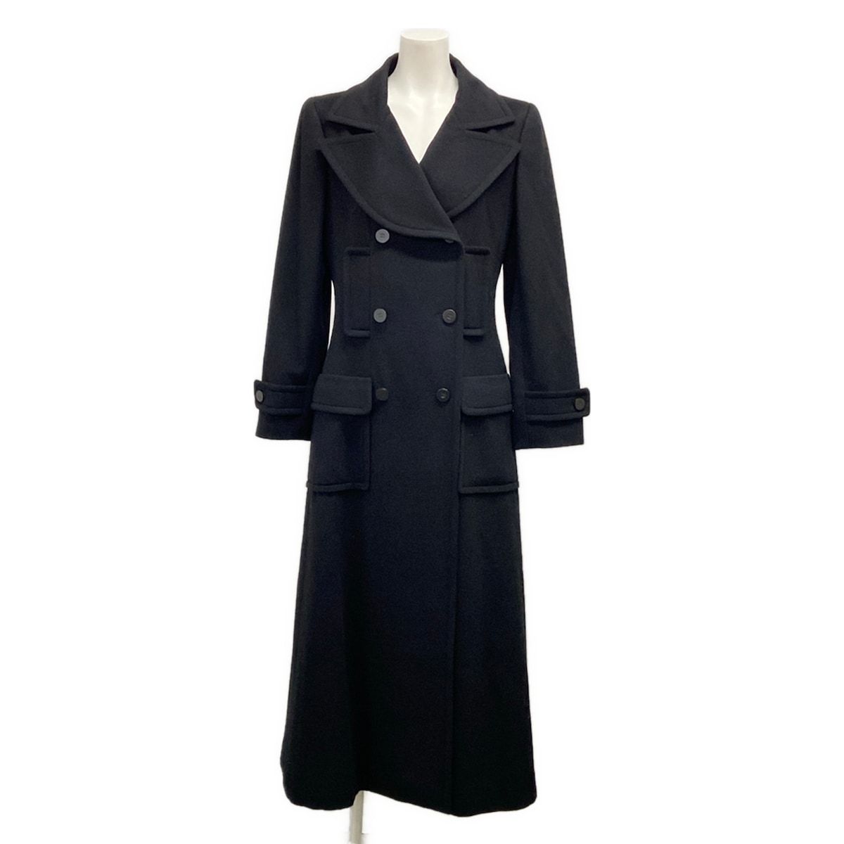 Chanel Coat M Black Cashmere