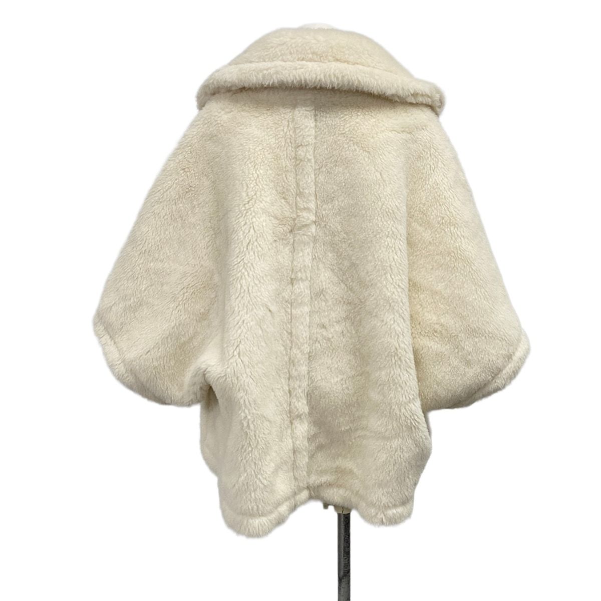 Max Mara Poncho ML Teddy Bear Aleggio Ivory Wool Alpaca M — view 2