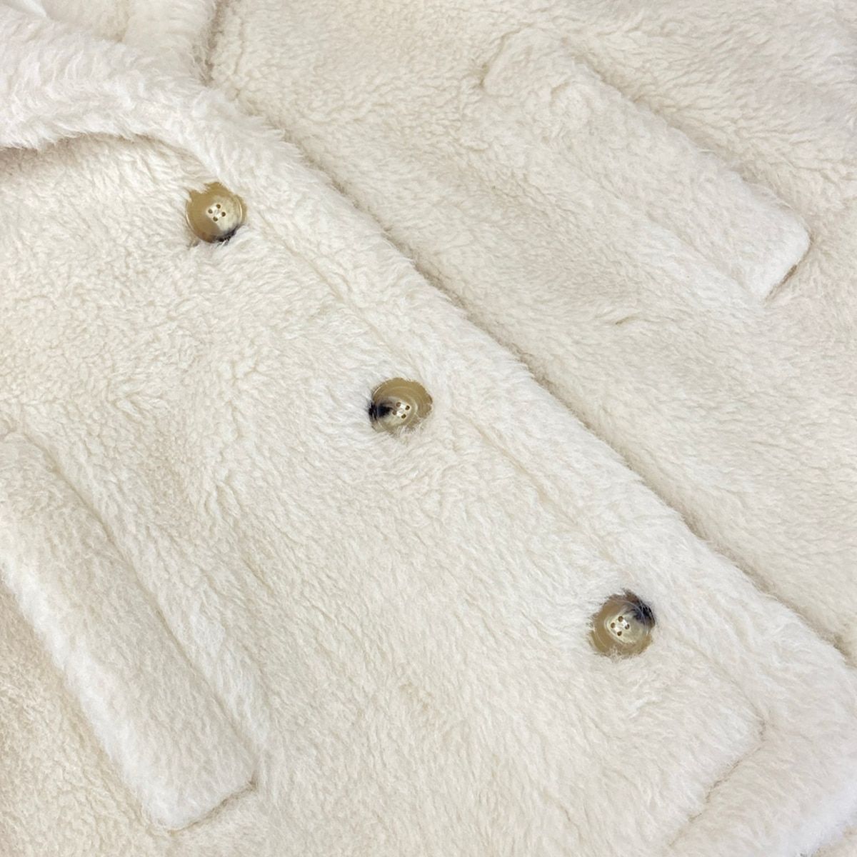 Max Mara Poncho ML Teddy Bear Aleggio Ivory Wool Alpaca M — view 7