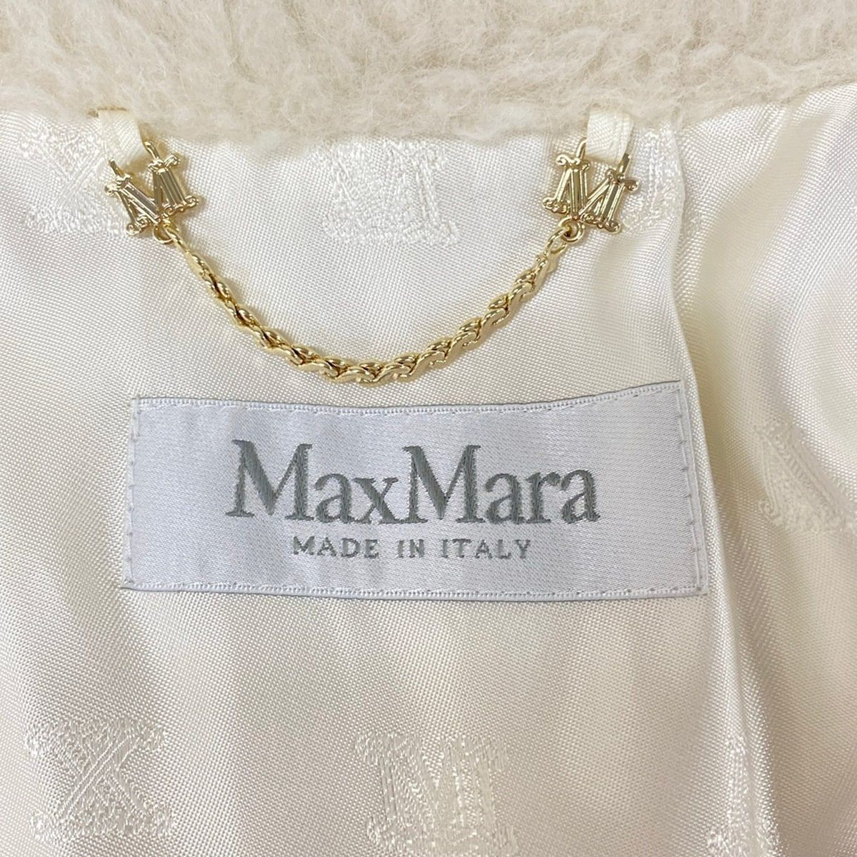 Max Mara Poncho ML Teddy Bear Aleggio Ivory Wool Alpaca M — view 3