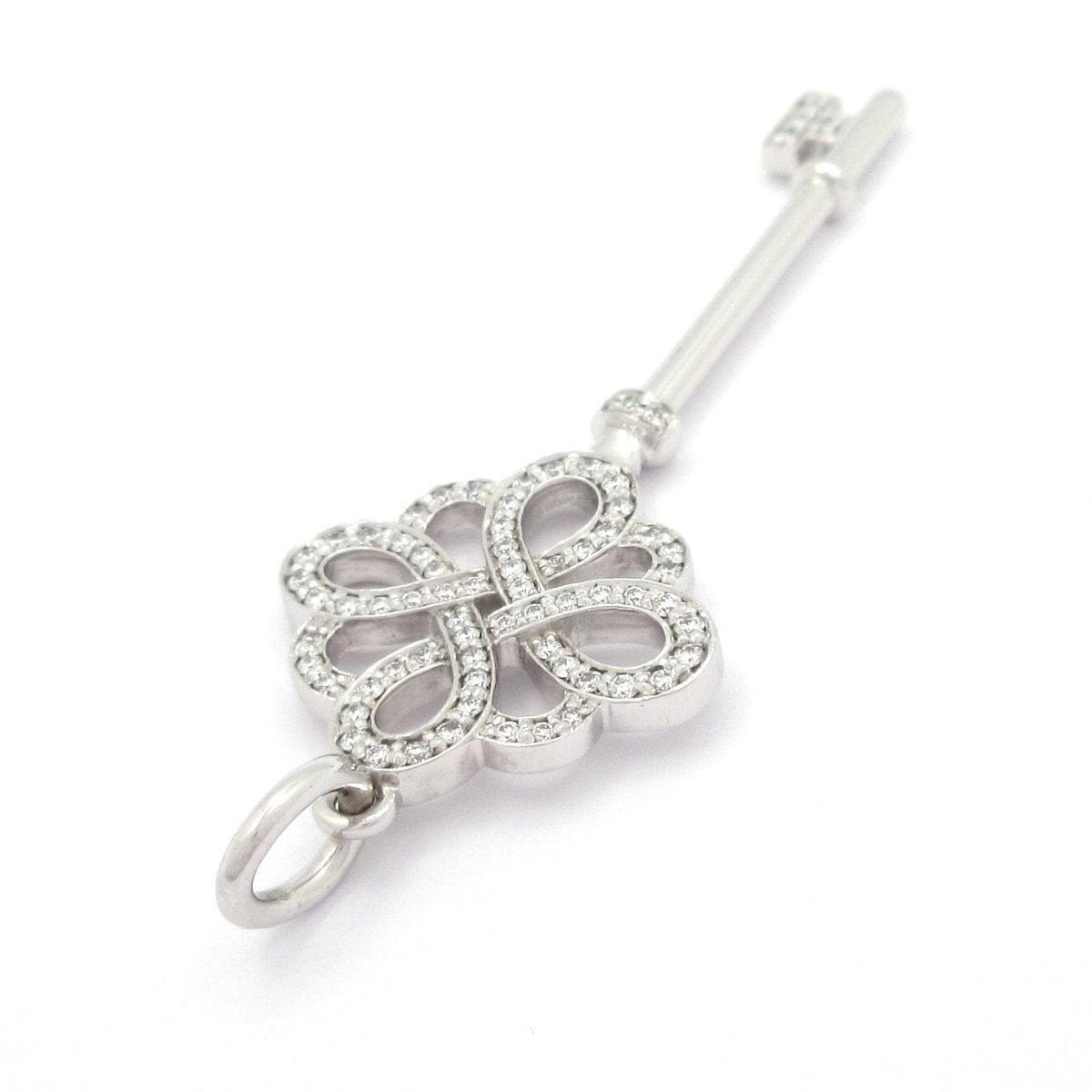 Tiffany & Co Pendant Knot Key 18k White Gold Diamond — view 4