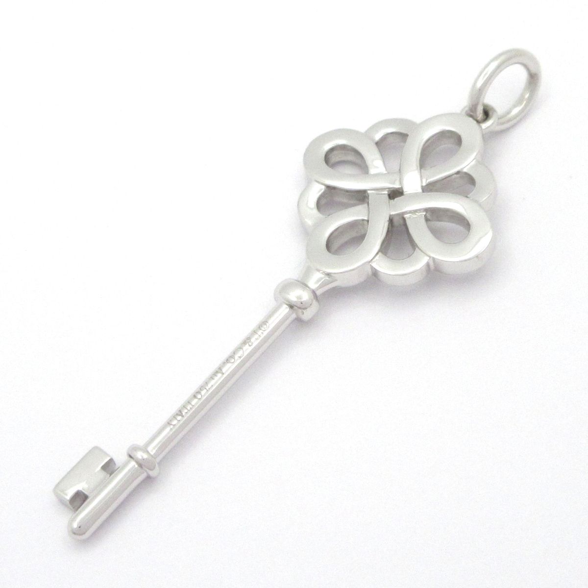 Tiffany & Co Pendant Knot Key 18k White Gold Diamond — view 2