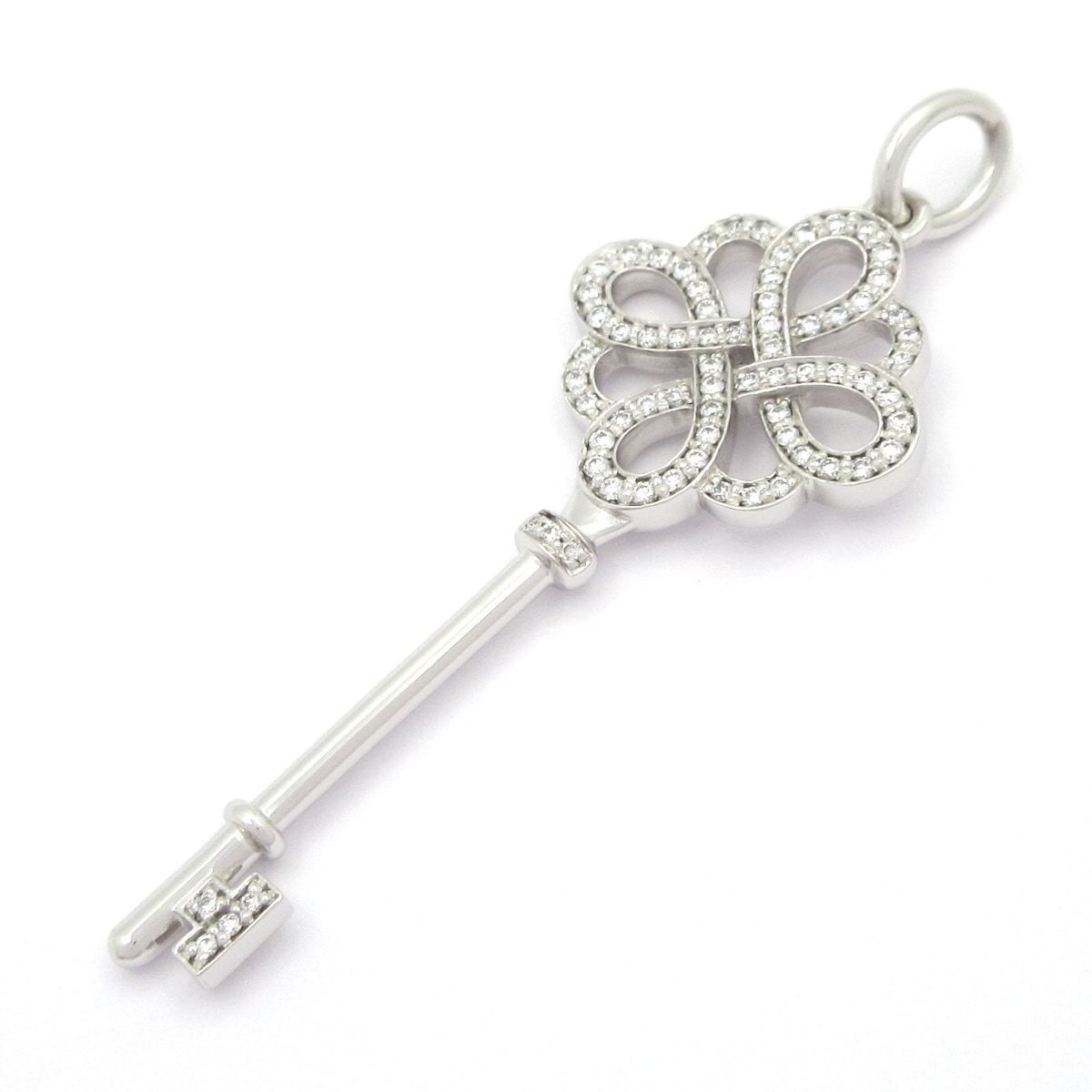 Tiffany & Co Pendant Knot Key 18k White Gold Diamond