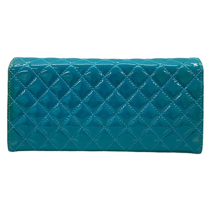 Chanel Wallet Quilted Blue Chain Silver Leather Shoulder Bag — view 2