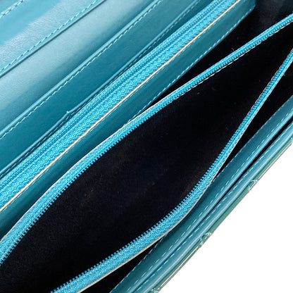 Chanel Wallet Quilted Blue Chain Silver Leather Shoulder Bag — view 6