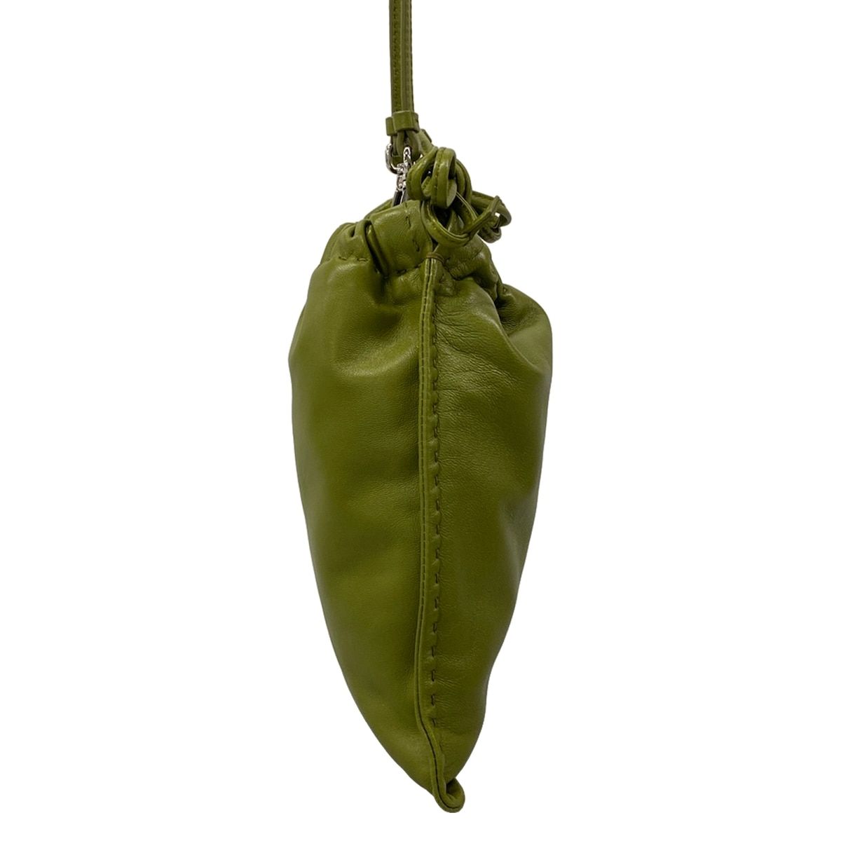 Prada Shoulder Bag Nappa Leather Smartphone Pouch Ivy Green Drawstring — view 2