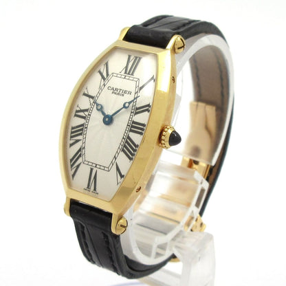 Cartier Watch Tonneau SM 18k Yellow Gold Alligator Strap Silk — view 2