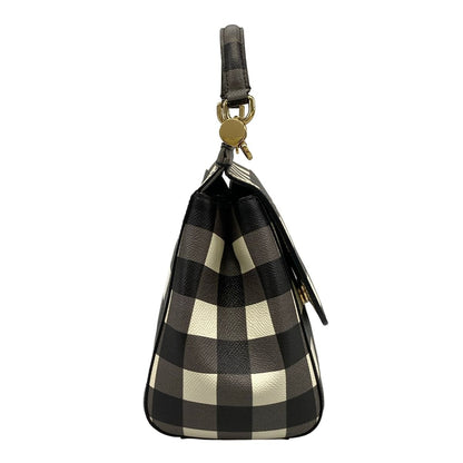 Dolce & Gabbana Handbag Sicily Black White Plaid Pattern — view 2