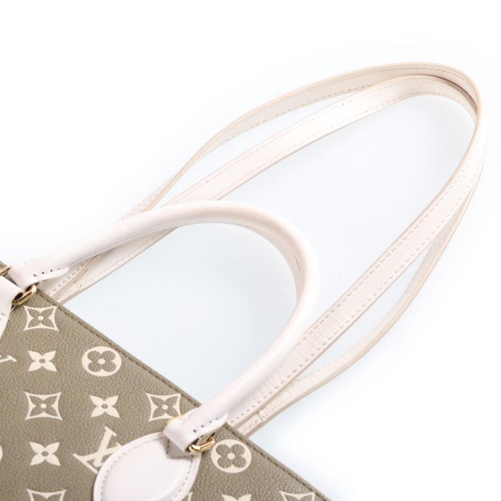 Louis Vuitton Monogram Empreinte On The Go MM Tote Bag Olive White Leather Box — view 7