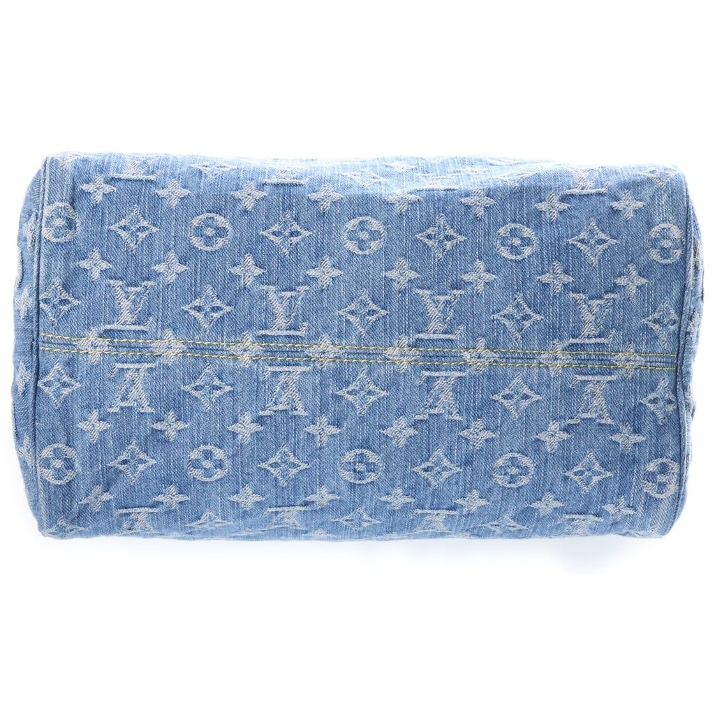 Louis Vuitton Monogram Denim Speedy Software 30 Boston Bag Blue — view 4