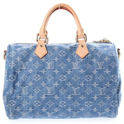 Louis Vuitton Monogram Denim Speedy Software 30 Boston Bag Blue — view 2