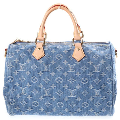 Louis Vuitton Monogram Denim Speedy Software 30 Boston Bag Blue