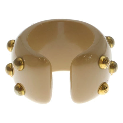 Chanel CC Logo Studded Ring Beige Gold — view 2
