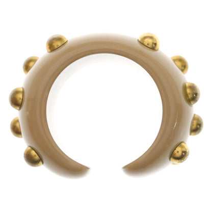 Chanel CC Logo Studded Ring Beige Gold — view 5