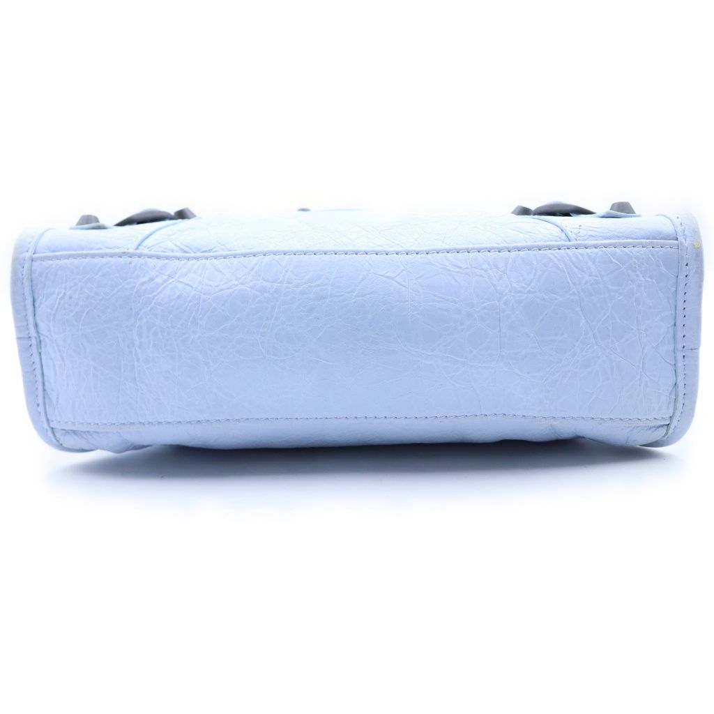 Balenciaga Le City Mini 2-Way Shoulder Bag Light Blue Leather Black — view 4
