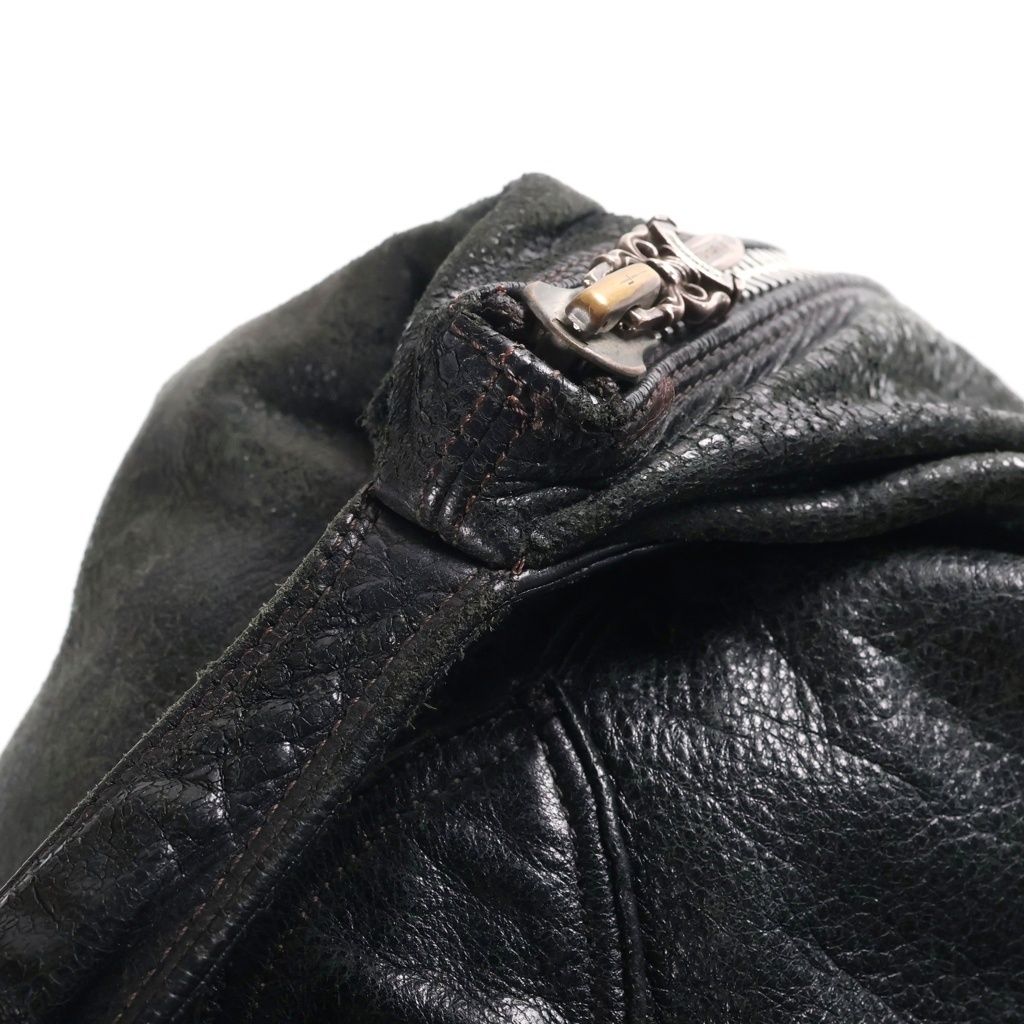 Chrome Hearts Lelo SM Leather Shoulder Bag Black with Cross Patch — view 6