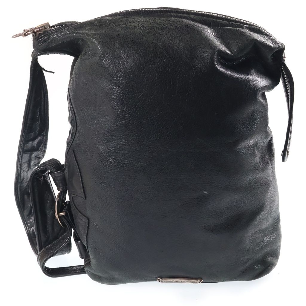 Chrome Hearts Lelo SM Leather Shoulder Bag Black with Cross Patch — view 2