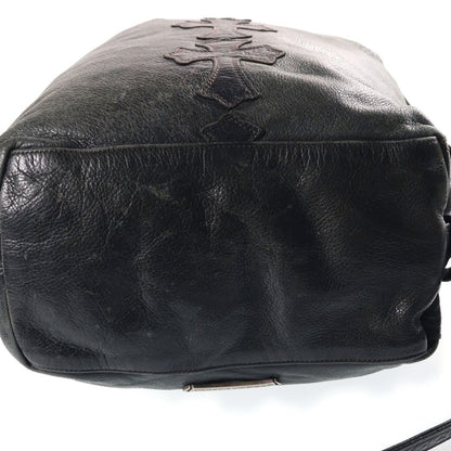 Chrome Hearts Lelo SM Leather Shoulder Bag Black with Cross Patch — view 4