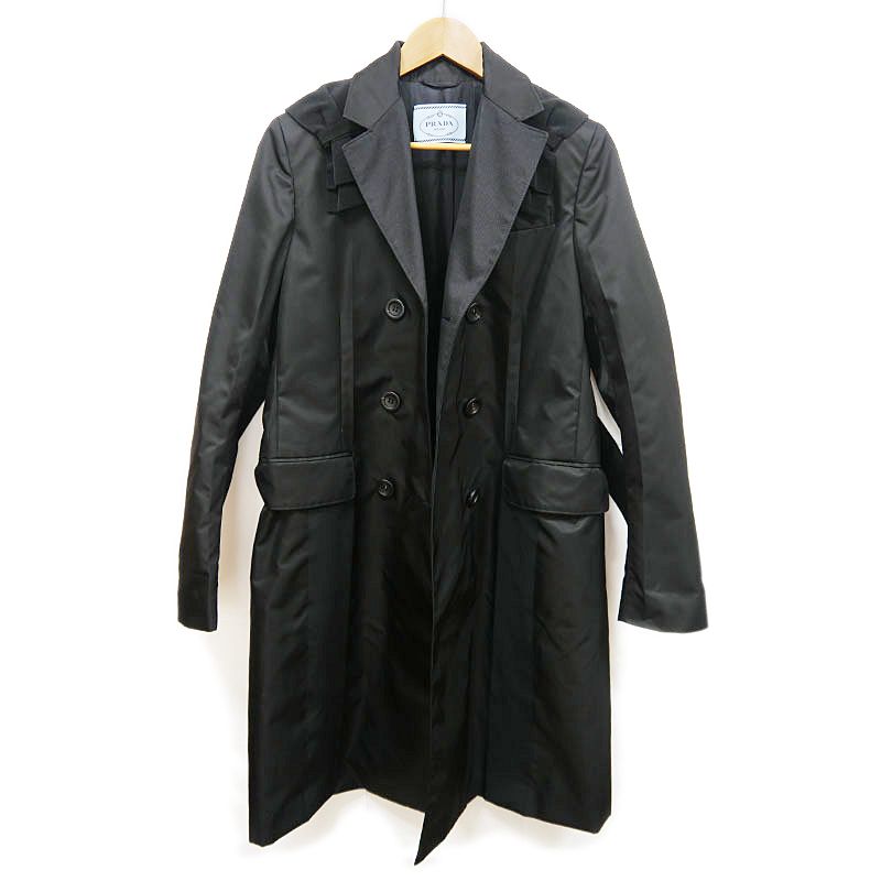Prada Nylon Trench Coat Black 44 — view 3